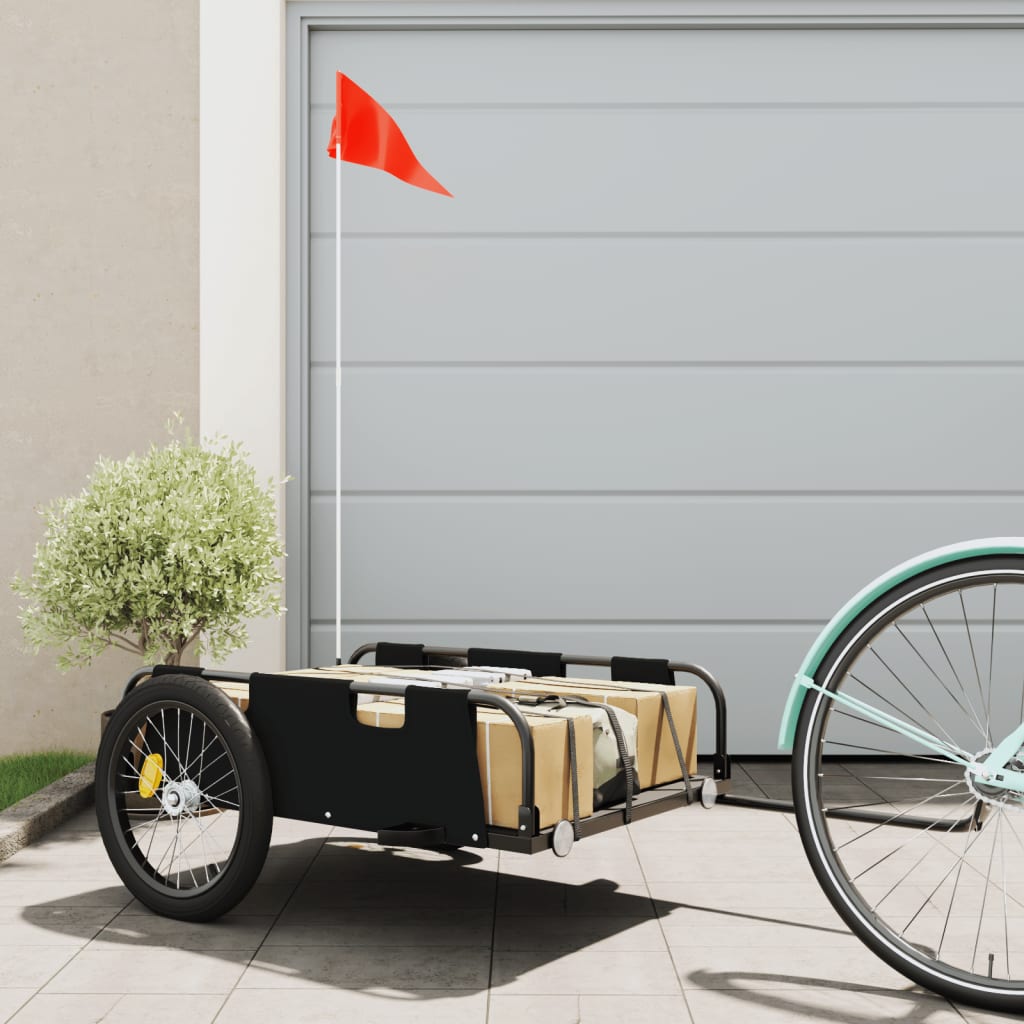 Bike Trailer Black Oxford Fabric and Iron