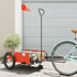 Bike Trailer Orange Oxford Fabric and Iron