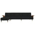 L-shaped Sofa Black 279x140x70 cm Velvet