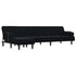 L-shaped Sofa Bed Black 260x140x70 cm Velvet