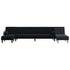 L-shaped Sofa Bed Black 260x140x70 cm Velvet