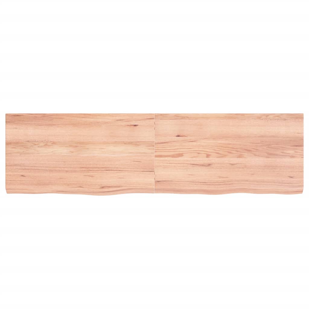 Bathroom Countertop Light Brown 180x50x6 cm Treated Solid Wood