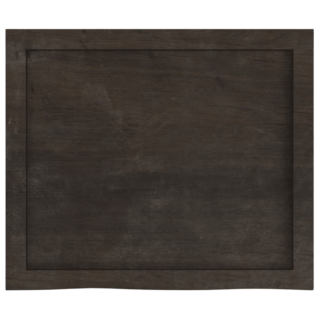 Bathroom Countertop Dark Brown 60x50x4 cm Treated Solid Wood