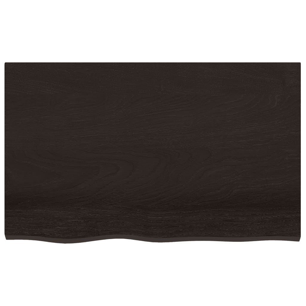 Bathroom Countertop Dark Brown 80x50x4 cm Treated Solid Wood