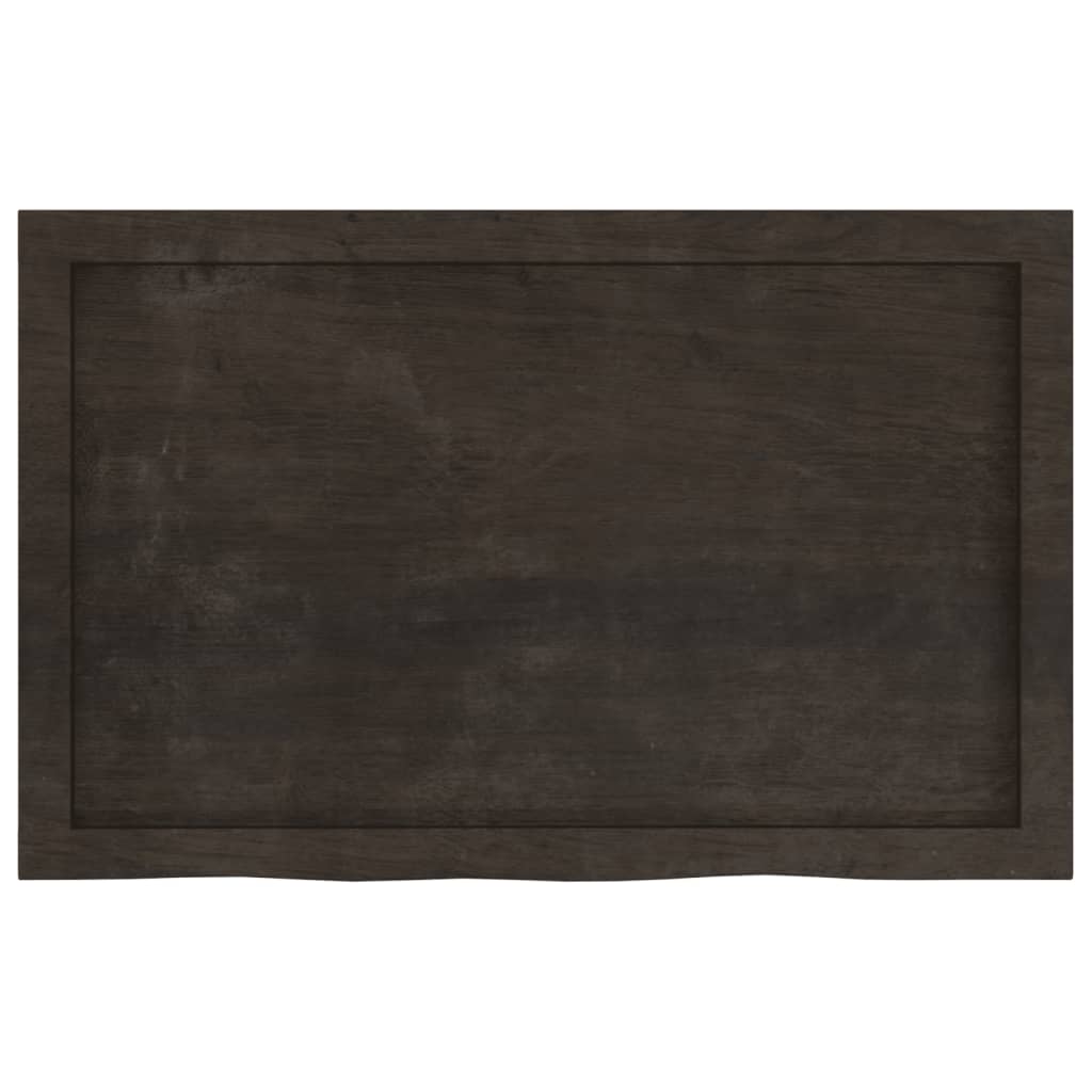 Bathroom Countertop Dark Brown 80x50x4 cm Treated Solid Wood