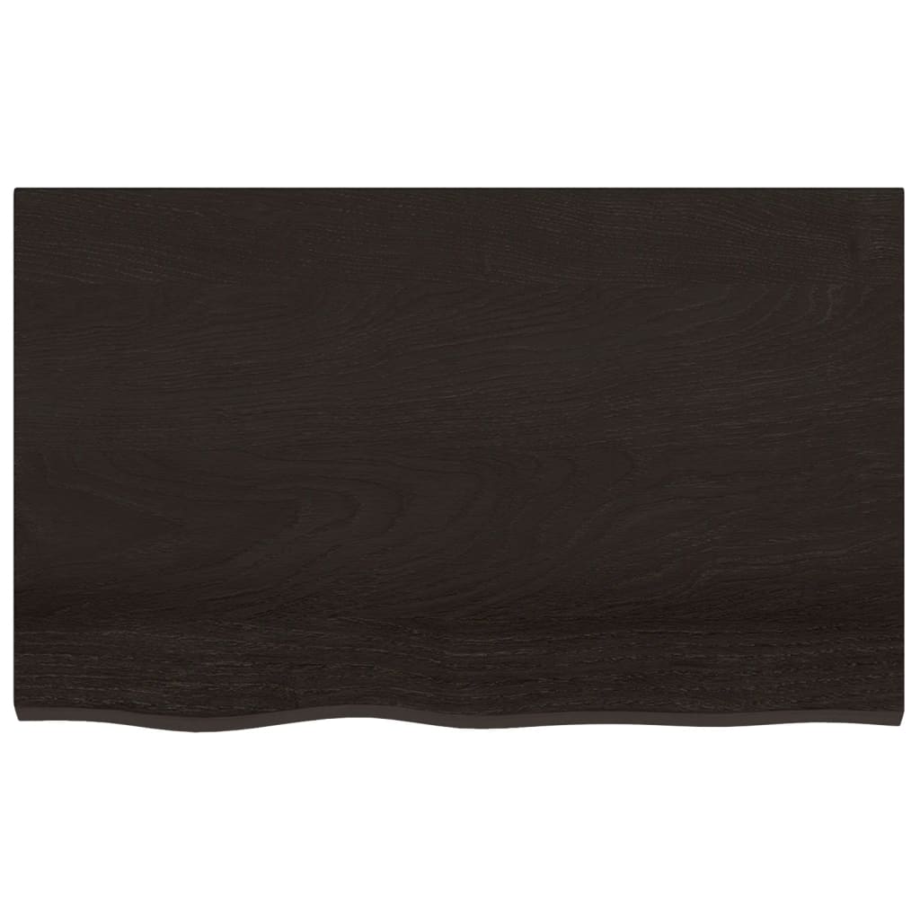 Bathroom Countertop Dark Brown 80x60x2 cm Treated Solid Wood