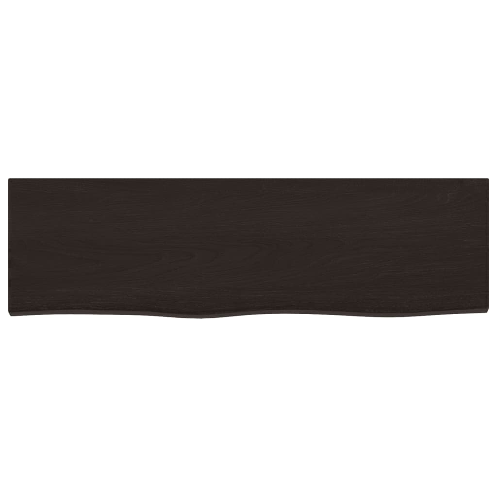 Bathroom Countertop Dark Brown 100x30x6 cm Treated Solid Wood