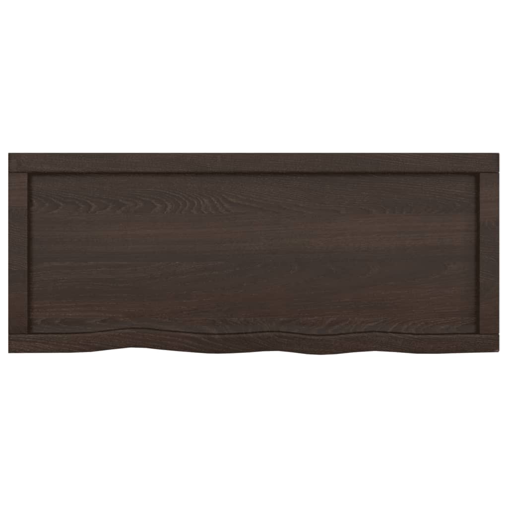 Bathroom Countertop Dark Brown 100x40x4 cm Treated Solid Wood