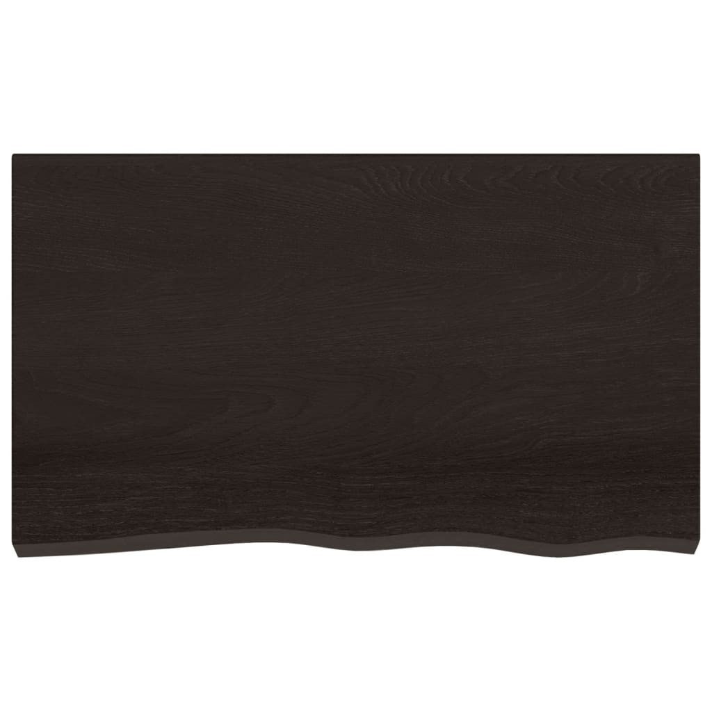 Bathroom Countertop Dark Brown 100x60x6 cm Treated Solid Wood