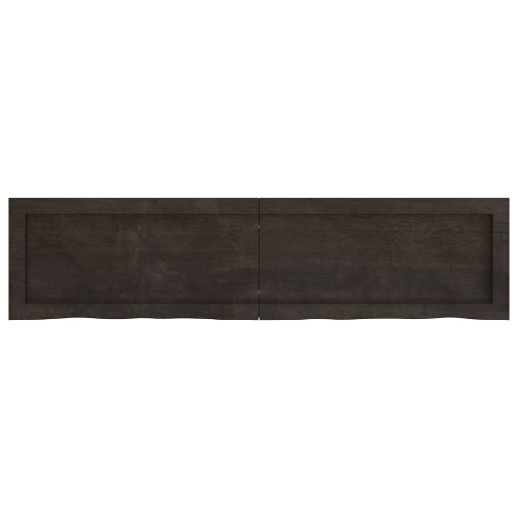 Bathroom Countertop Dark Brown 120x30x4 cm Treated Solid Wood