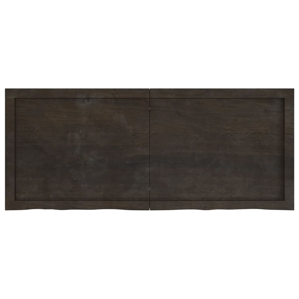 Bathroom Countertop Dark Brown 120x50x4 cm Treated Solid Wood