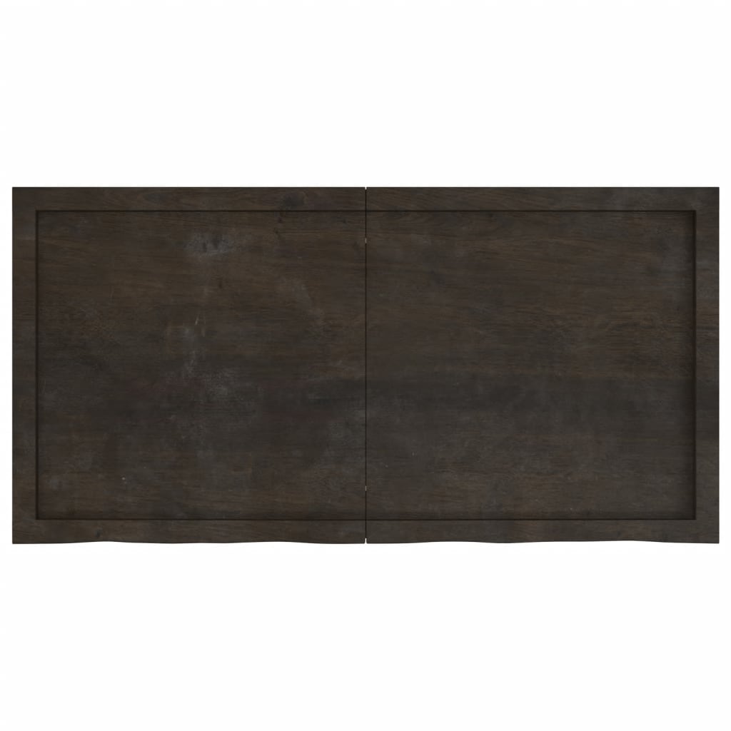 Bathroom Countertop Dark Brown 120x60x6 cm Treated Solid Wood