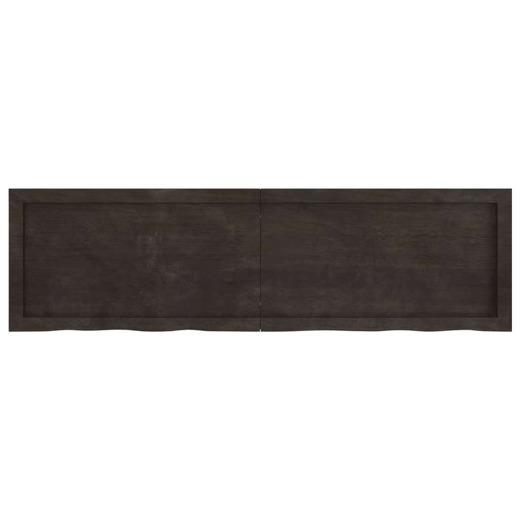 Bathroom Countertop Dark Brown 140x40x4 cm Treated Solid Wood