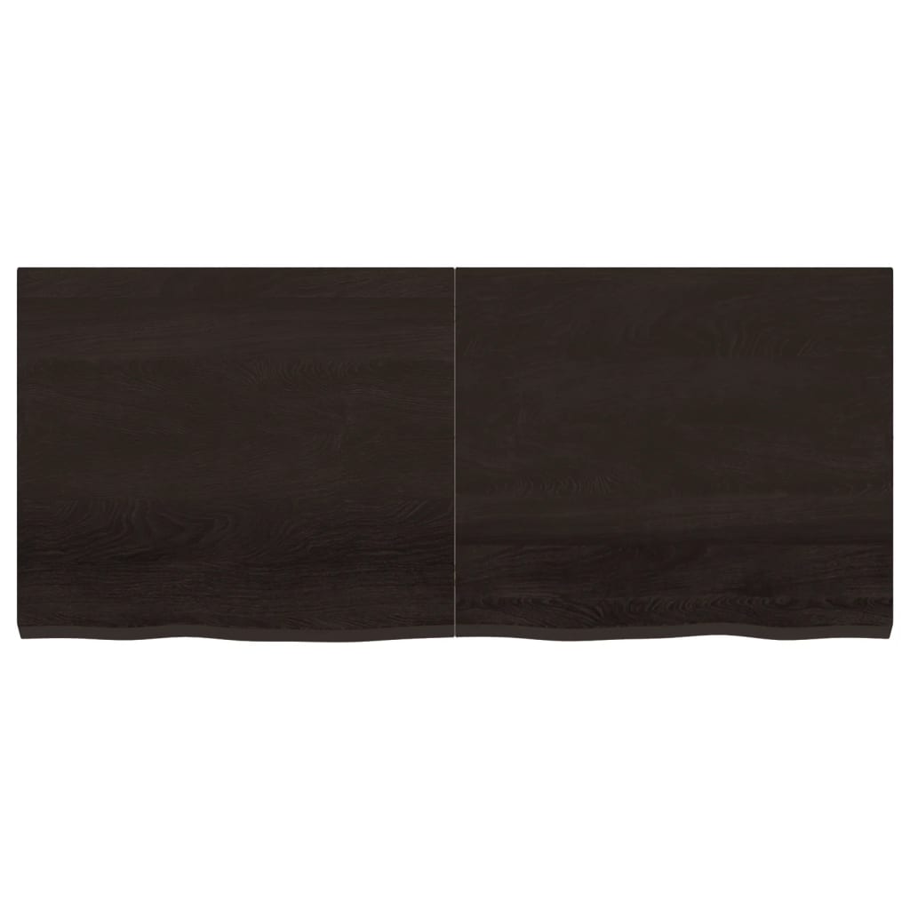 Bathroom Countertop Dark Brown 140x60x4 cm Treated Solid Wood