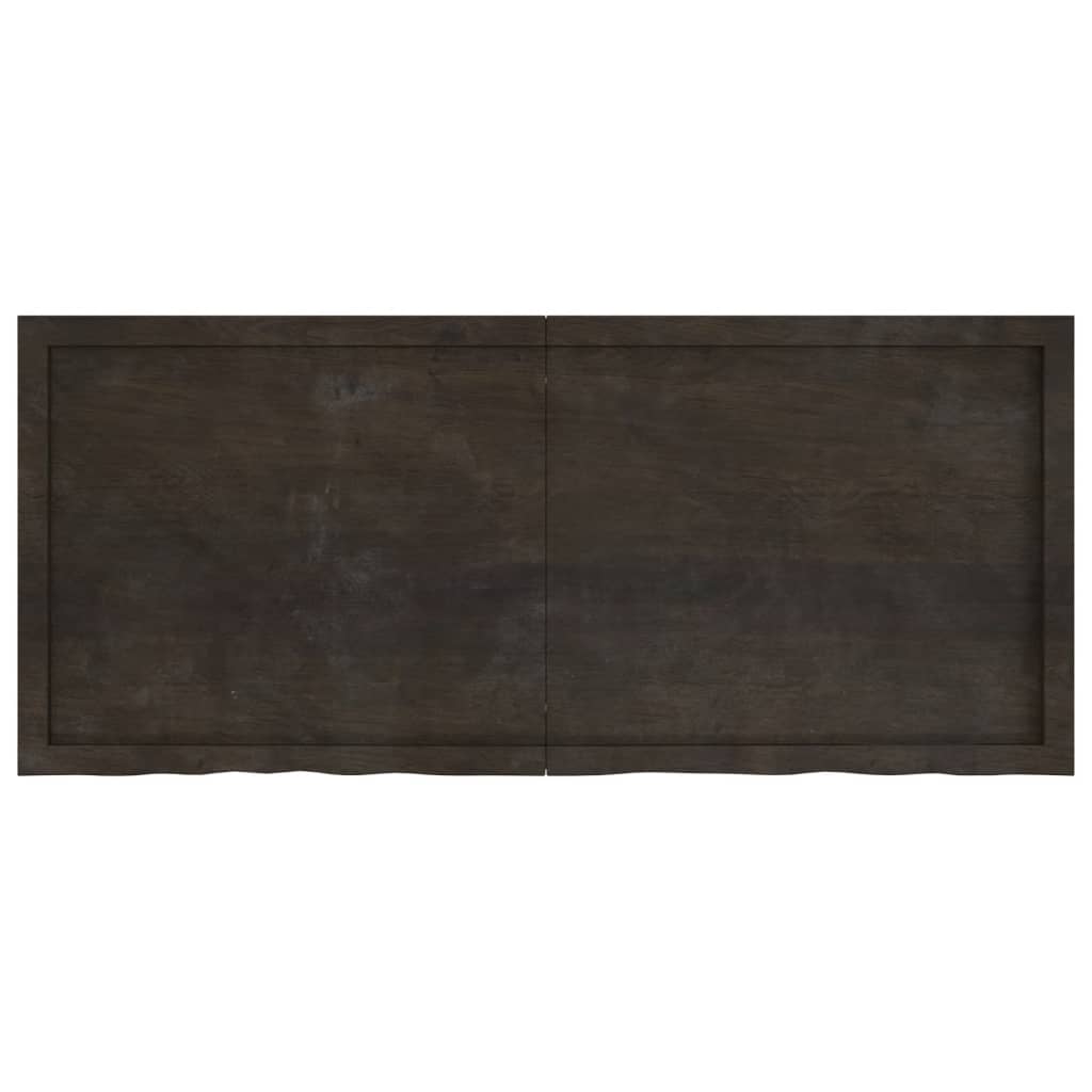 Bathroom Countertop Dark Brown 140x60x4 cm Treated Solid Wood