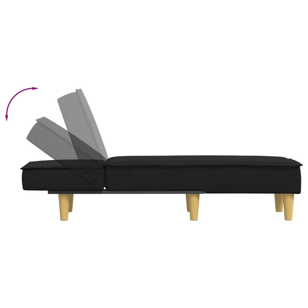 Chaise Longue Black Fabric