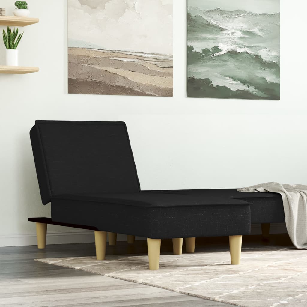 Chaise Longue Black Fabric