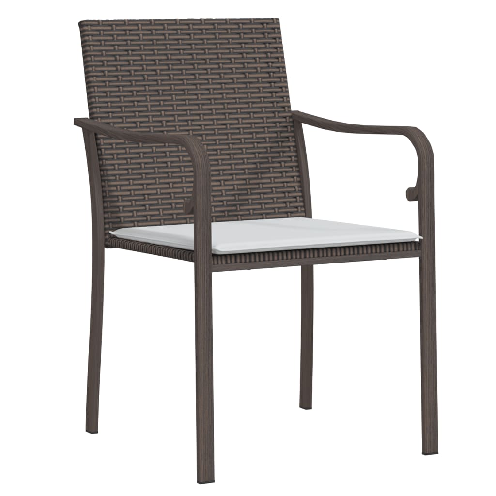 Garden Chairs with Cushions 6 pcs Brown 56x59x84 cm Poly Rattan