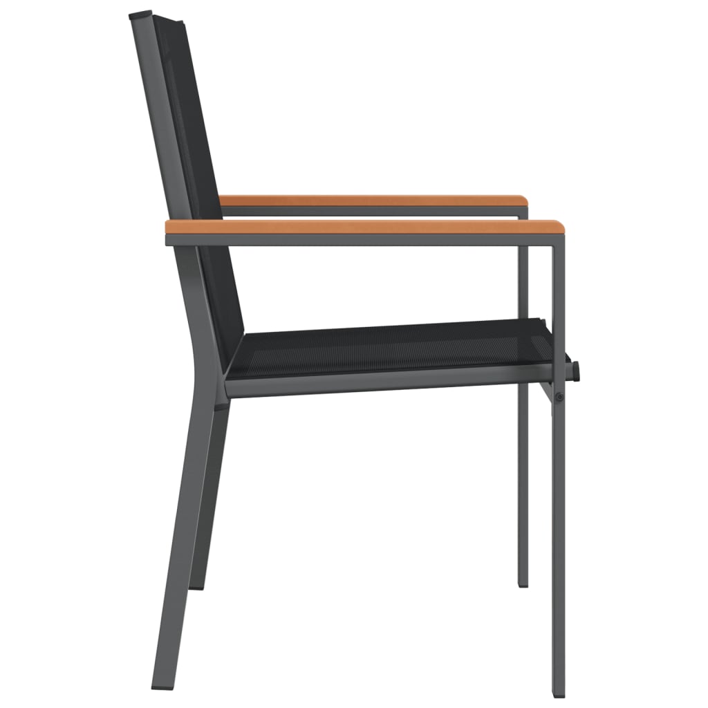 Garden Chairs 4 pcs Black 55x61.5x90 cm Textilene and Steel