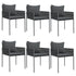 Garden Chairs with Cushions 6 pcs Black 54x61x83 cm Poly Rattan