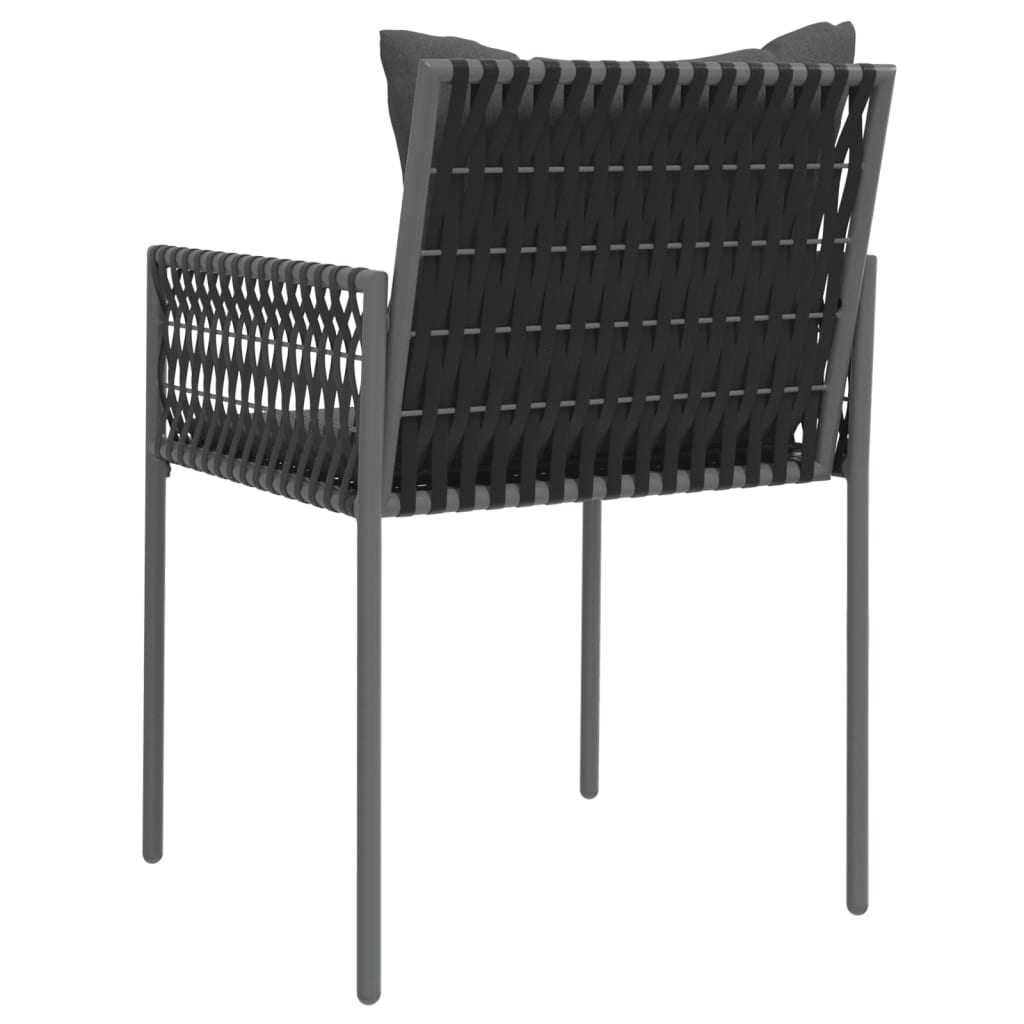 Garden Chairs with Cushions 6 pcs Black 54x61x83 cm Poly Rattan