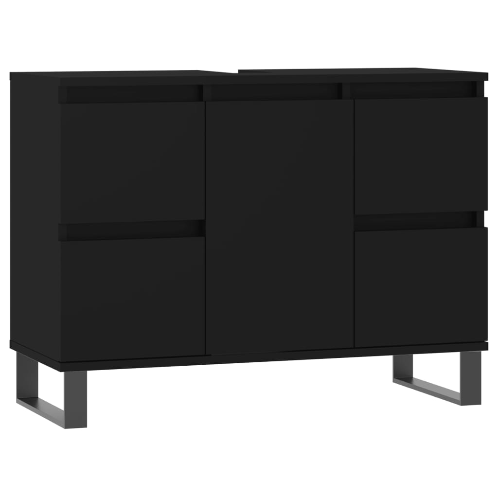 Bathroom Cabinet Black 80x33x60 cm Engineered Wood