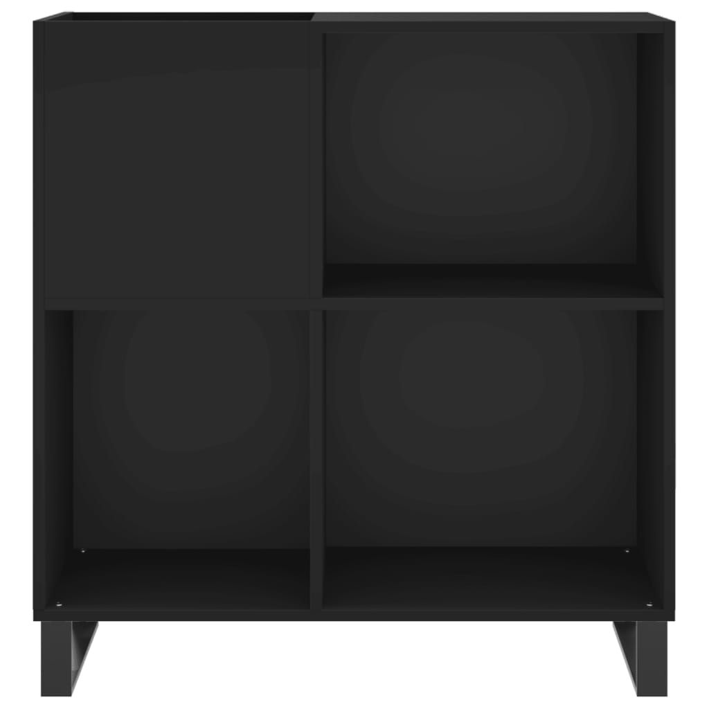 Record Cabinet Black 84.5x38x89 cm Engineered Wood