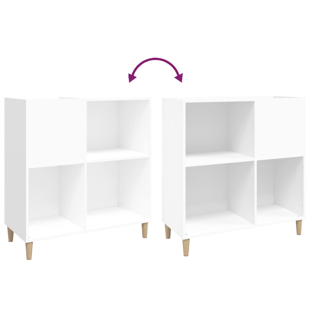 Record Cabinet White 84.5x38x89 cm Engineered Wood