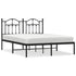 Metal Bed Frame without Mattress with Headboard Black 150x200 cm