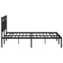 Metal Bed Frame without Mattress with Headboard Black 150x200 cm