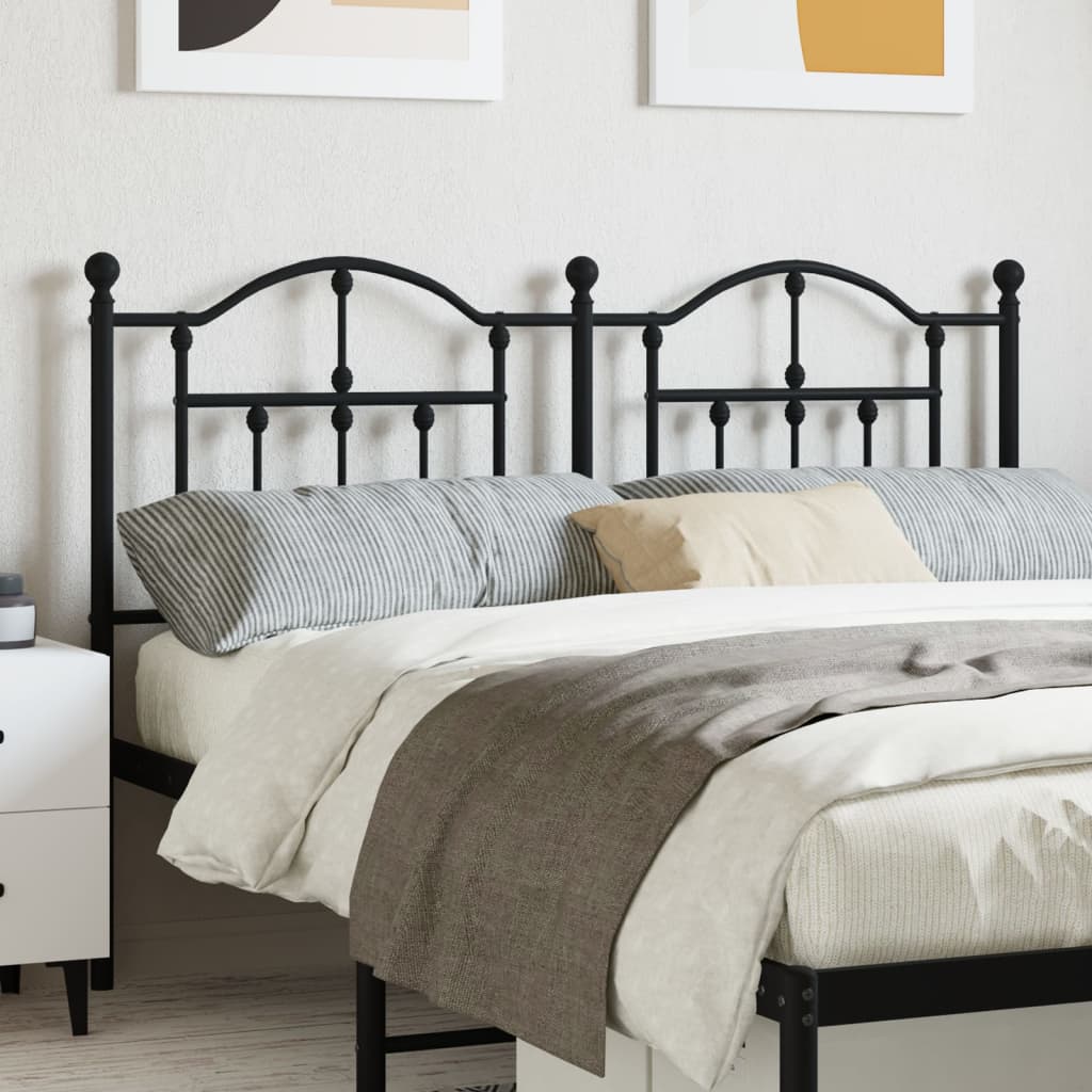 Metal Headboard Black 137 cm Double