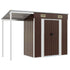 Garden Shed with Extended Roof Brown 277x110.5x181 cm Steel