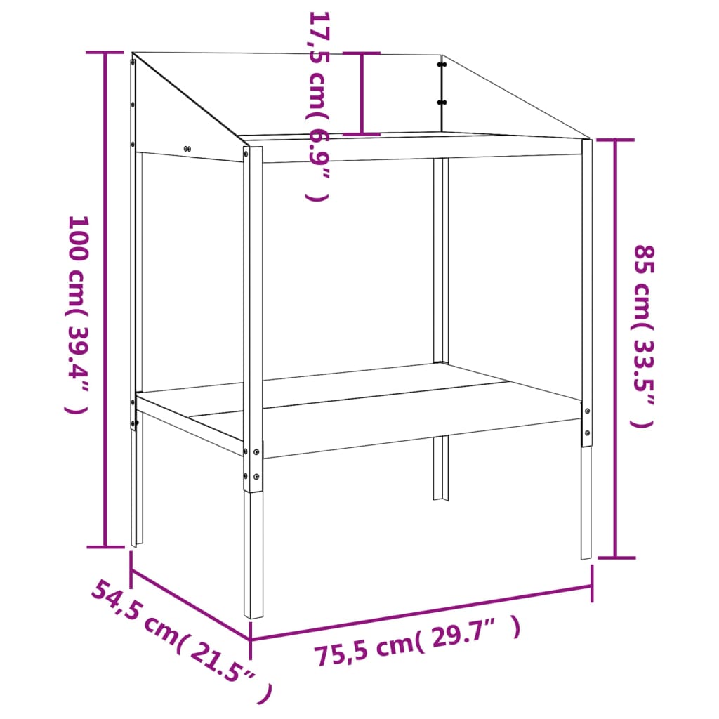 Plant Stand Anthracite 75.5x54.5x100 cm Galvanised Steel