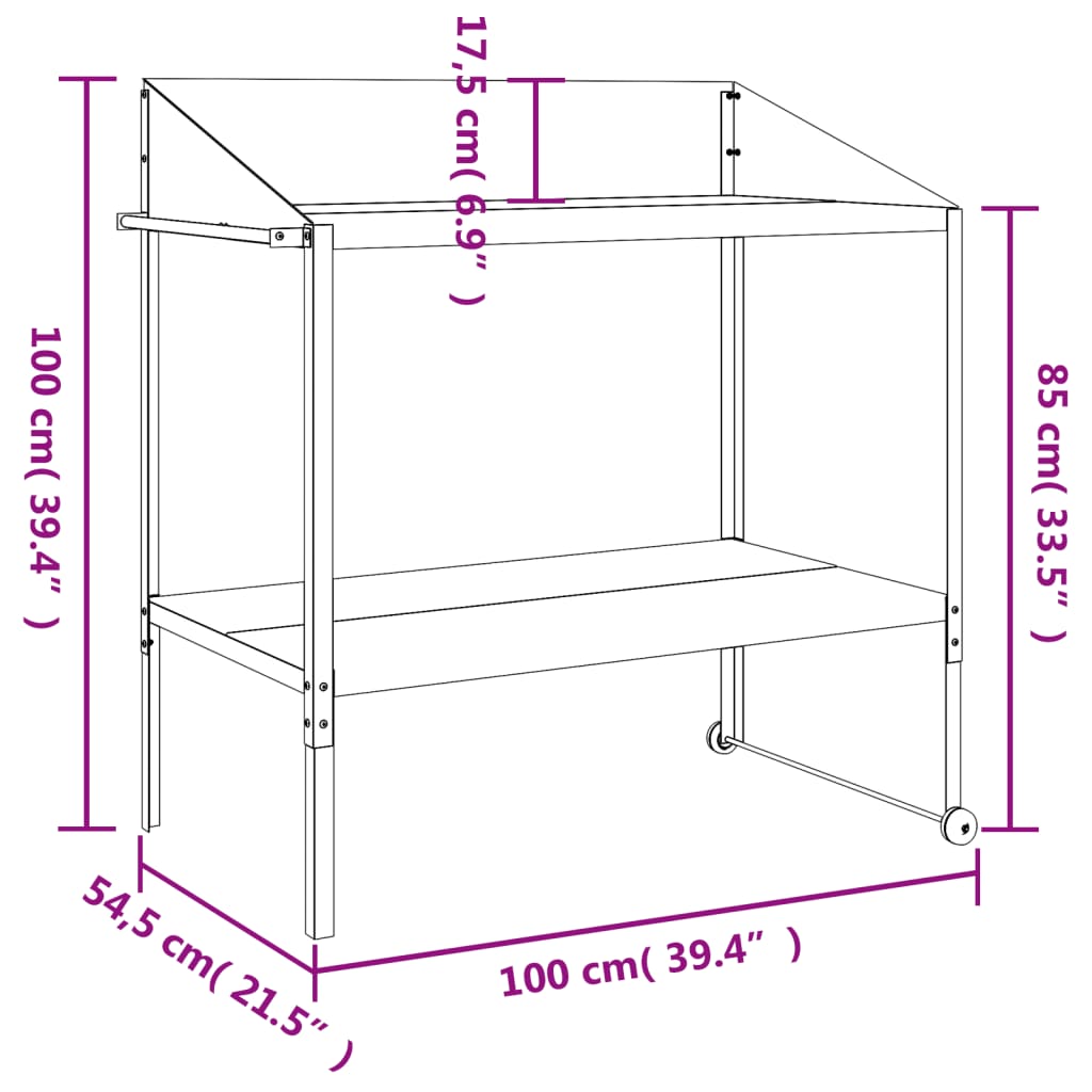 Plant Stand Anthracite 100x54.5x100 cm Galvanised Steel