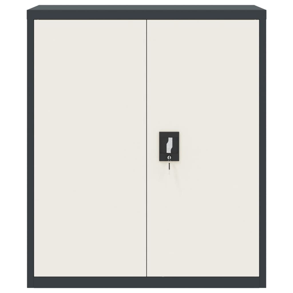 File Cabinet Anthracite and White 90x40x105 cm Steel