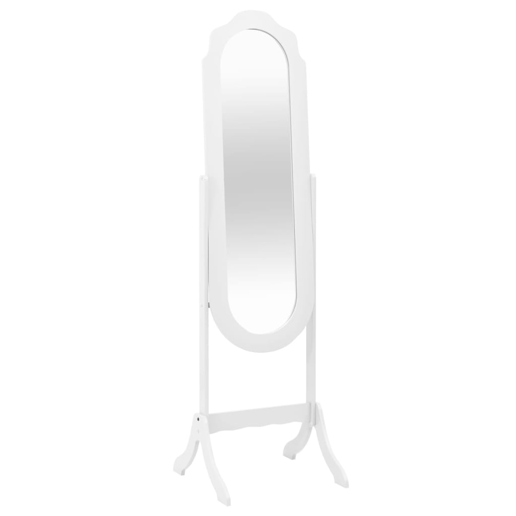 Free Standing Mirror White 45.5x47.5x160 cm Engineered Wood