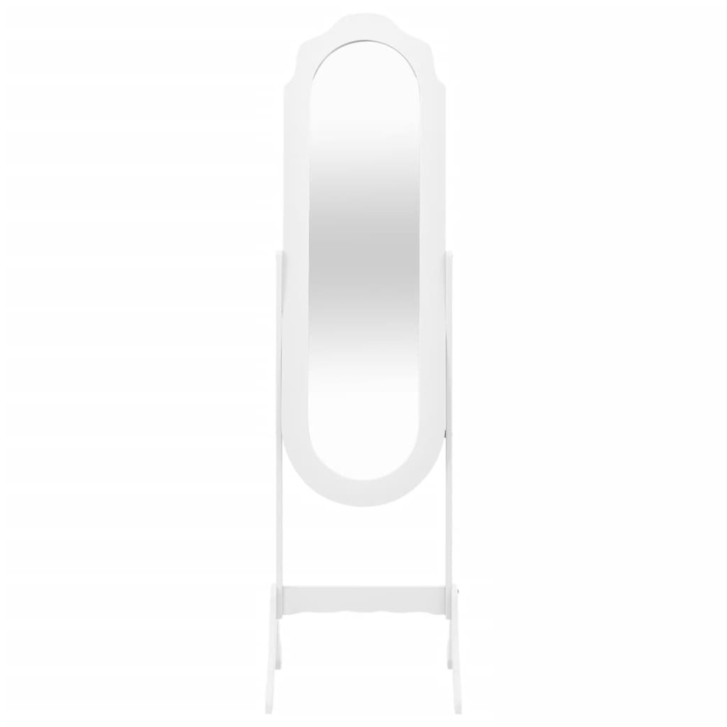 Free Standing Mirror White 45.5x47.5x160 cm Engineered Wood