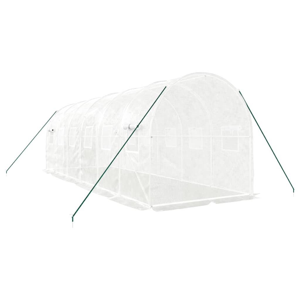 Greenhouse with Steel Frame White 12 m² 6x2x2 m