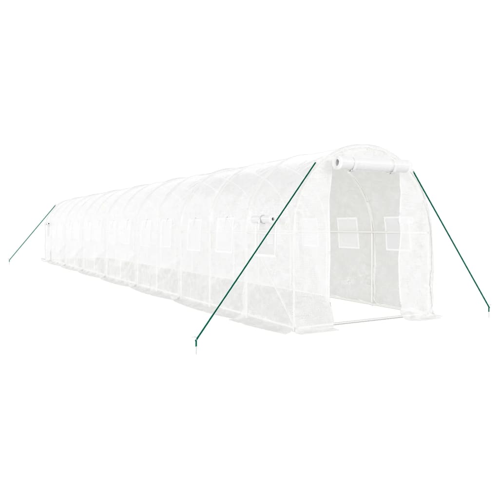 Greenhouse with Steel Frame White 28 m² 14x2x2 m