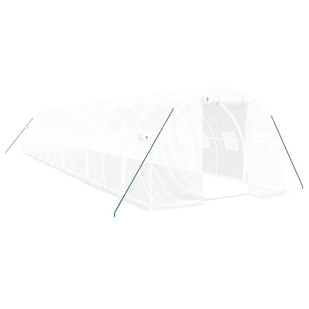 Greenhouse with Steel Frame White 36 m² 12x3x2 m