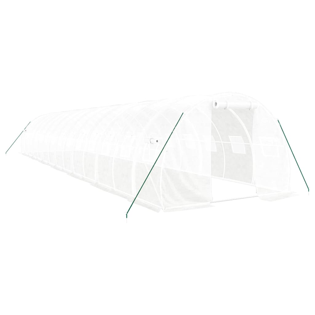 Greenhouse with Steel Frame White 42 m² 14x3x2 m