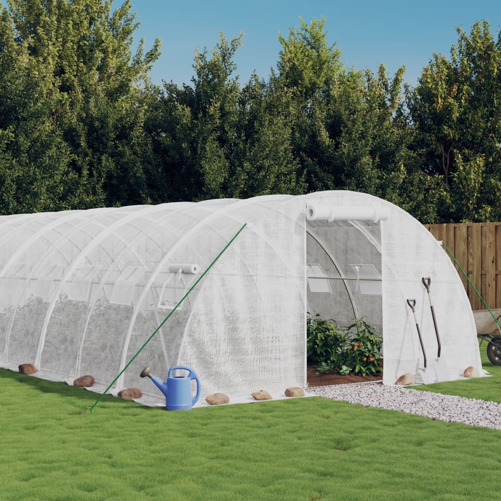 Greenhouse with Steel Frame White 88 m² 22x4x2 m