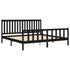 Bed Frame without Mattress Black Solid Wood Pine 183x203 cm King