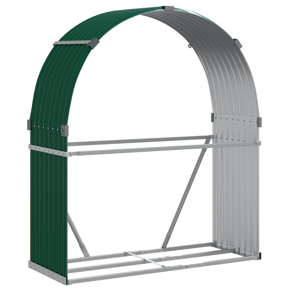 Log Holder Green 120x45x140 cm Galvanised Steel