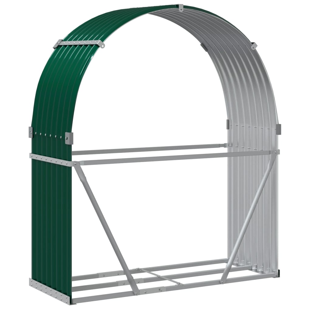 Log Holder Green 120x45x140 cm Galvanised Steel