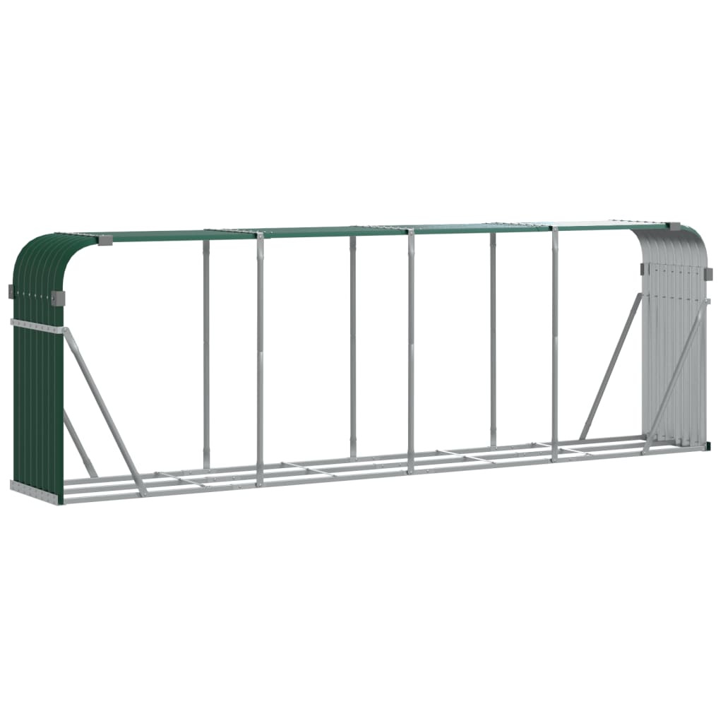 Log Holder Green 300x45x100 cm Galvanised Steel