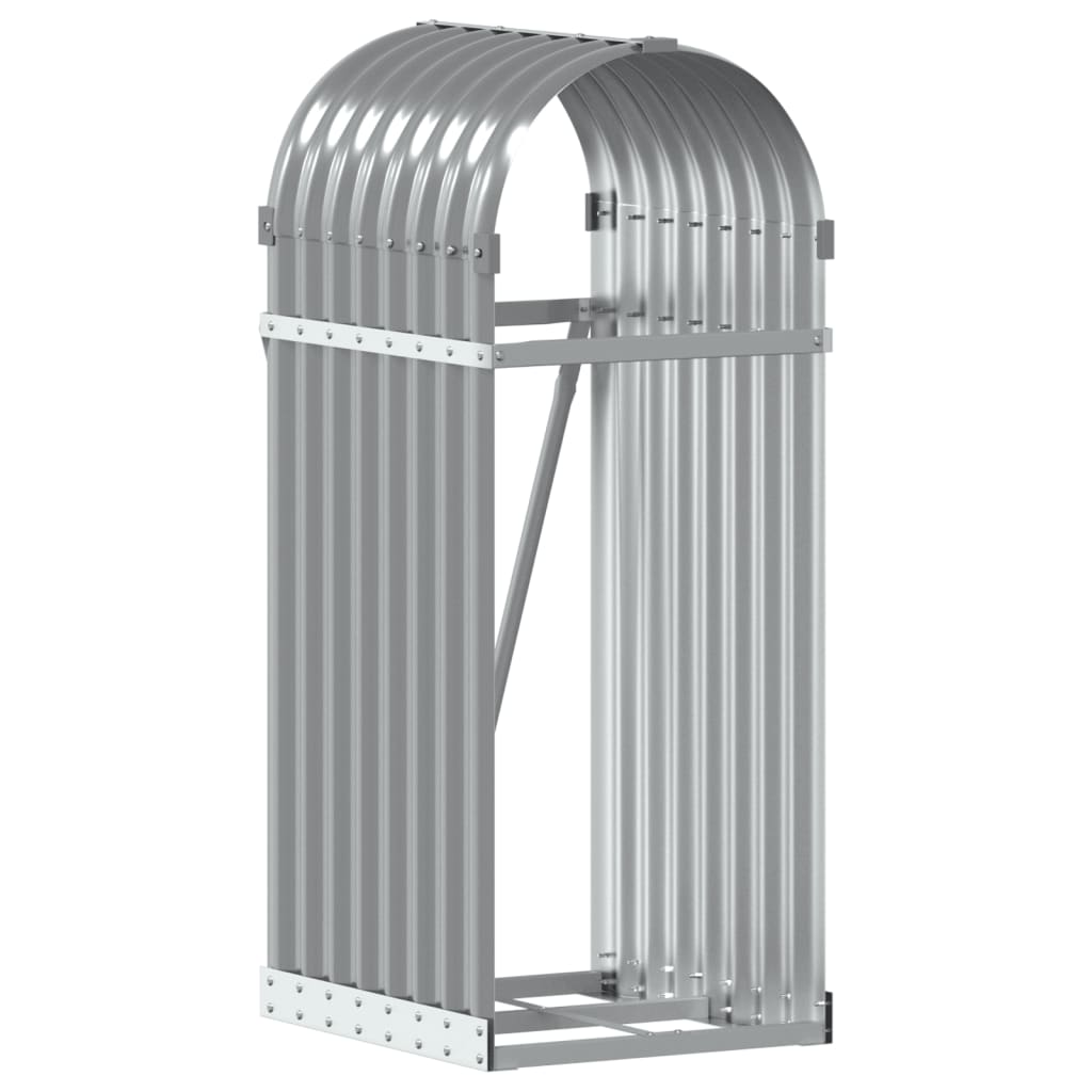 Log Holder Light Grey 40x45x100 cm Galvanised Steel