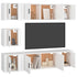 7 Piece TV Cabinet Set White Engineered Wood