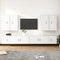 8 Piece TV Cabinet Set White Engineered Wood