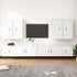 8 Piece TV Cabinet Set White Engineered Wood